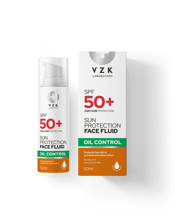 VZK SUN Флуид за лице за контрол за омазняването SPF 50, 50 МЛ