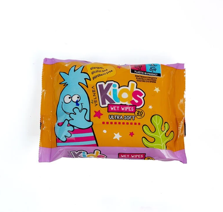 VELNEA KIDS ULTRA SOFT Мокри кърпички Базука, 20 бр.