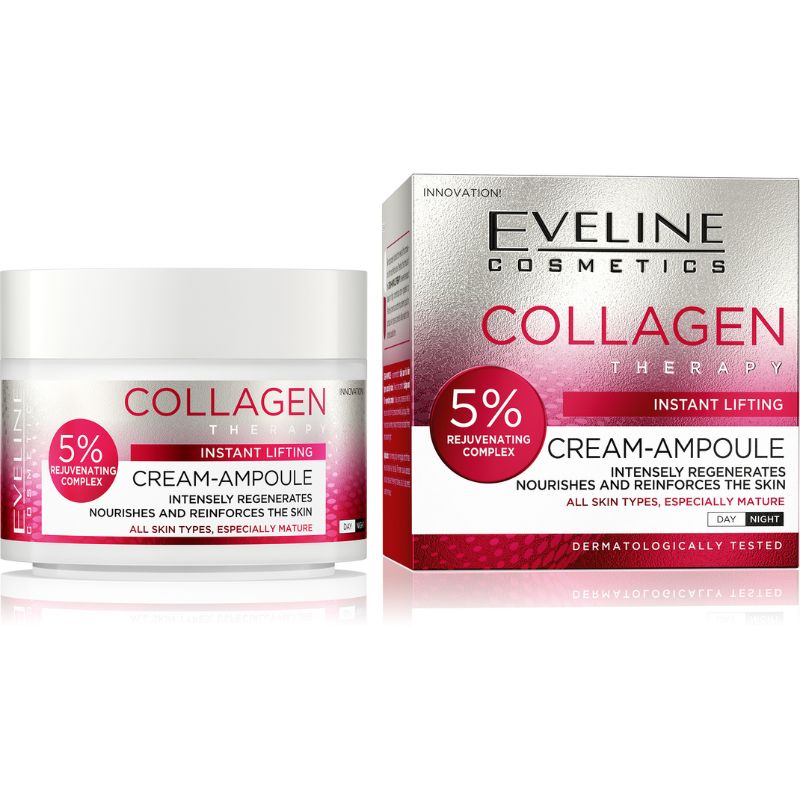 EVELINE CREAM-AMPOULE COLLAGEN Дневен/Нощен крем за лице -Незабавен лифтинг, 50 мл.