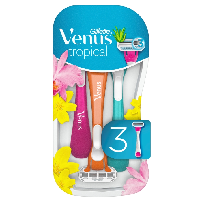 GILLETTE VENUS TROPICAL Дамска еднократна самобръсначка, 3 бр./оп
