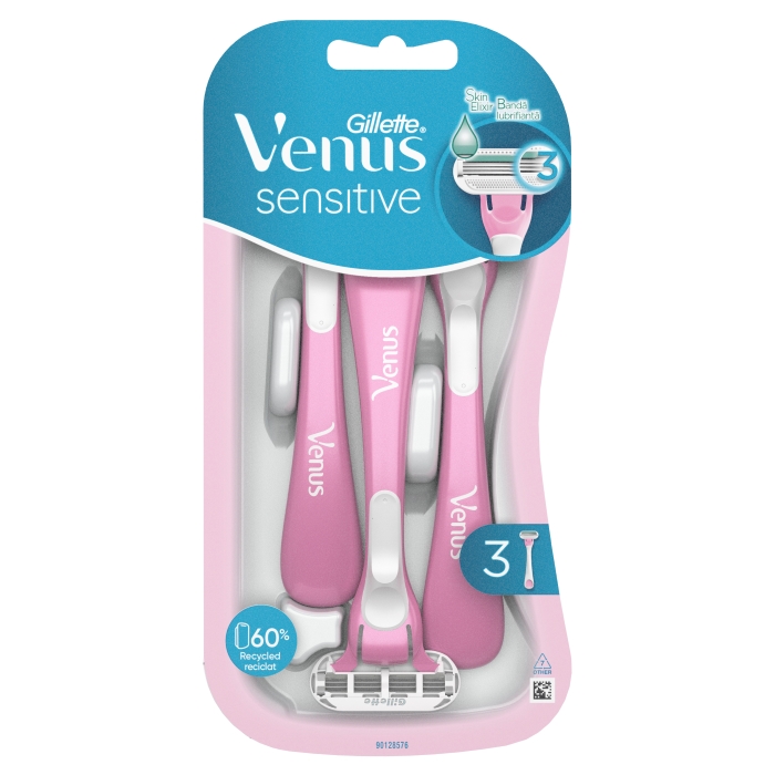 GILLETTE VENUS SENSITIVE Дамска еднократна самобръсначка, 3 бр./оп