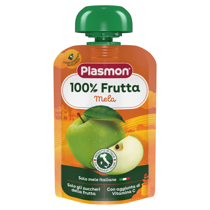PLASMON Плодова закуска Ябълка, 6М+ 100Г