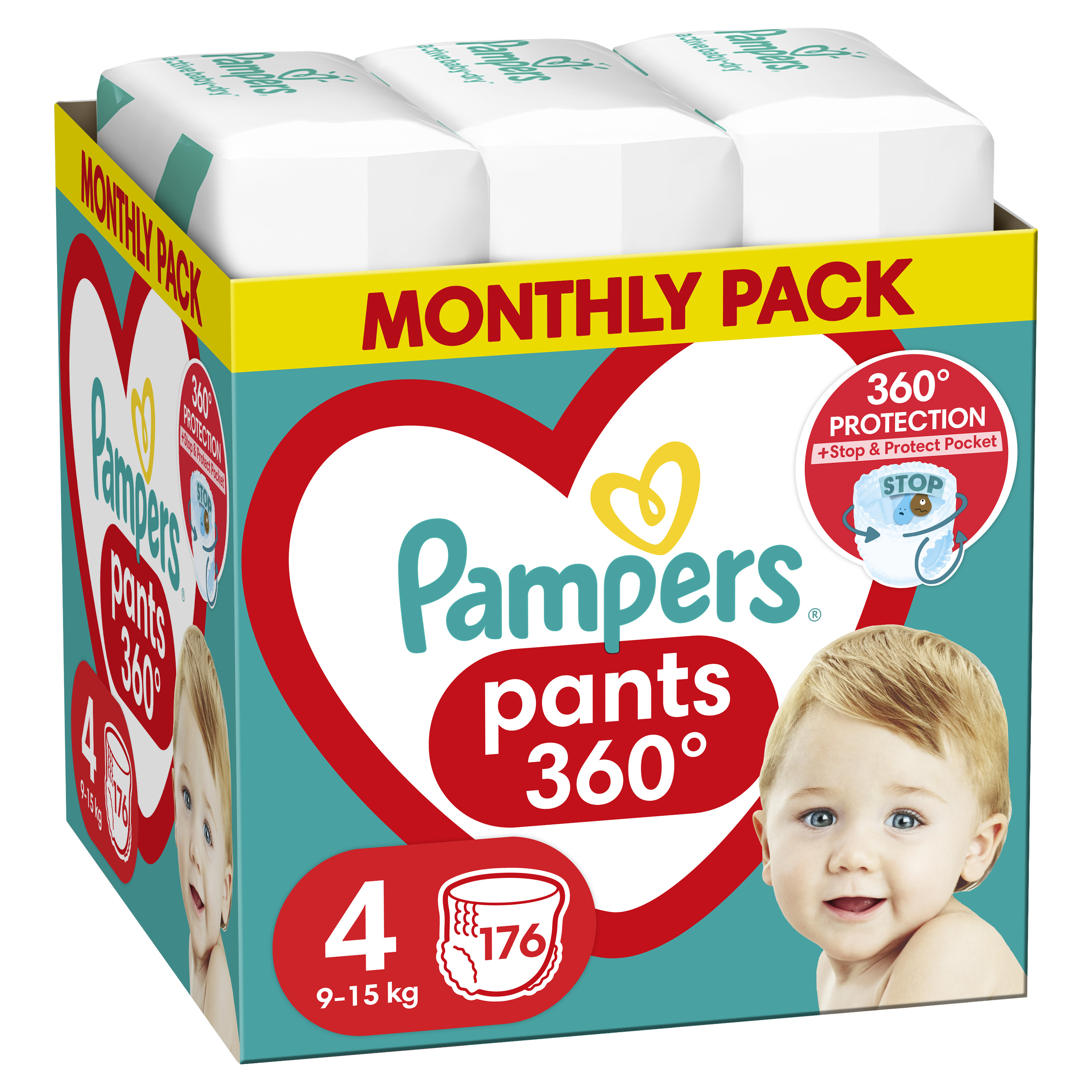 PAMPERS  Pants Пелени-гащички  Размер 4, 9-15 kg, 176 бр.