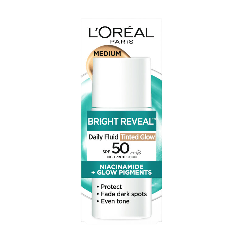 L'OREAL PARIS Bright Reveal UV TINTED Флуид medium, 50мл