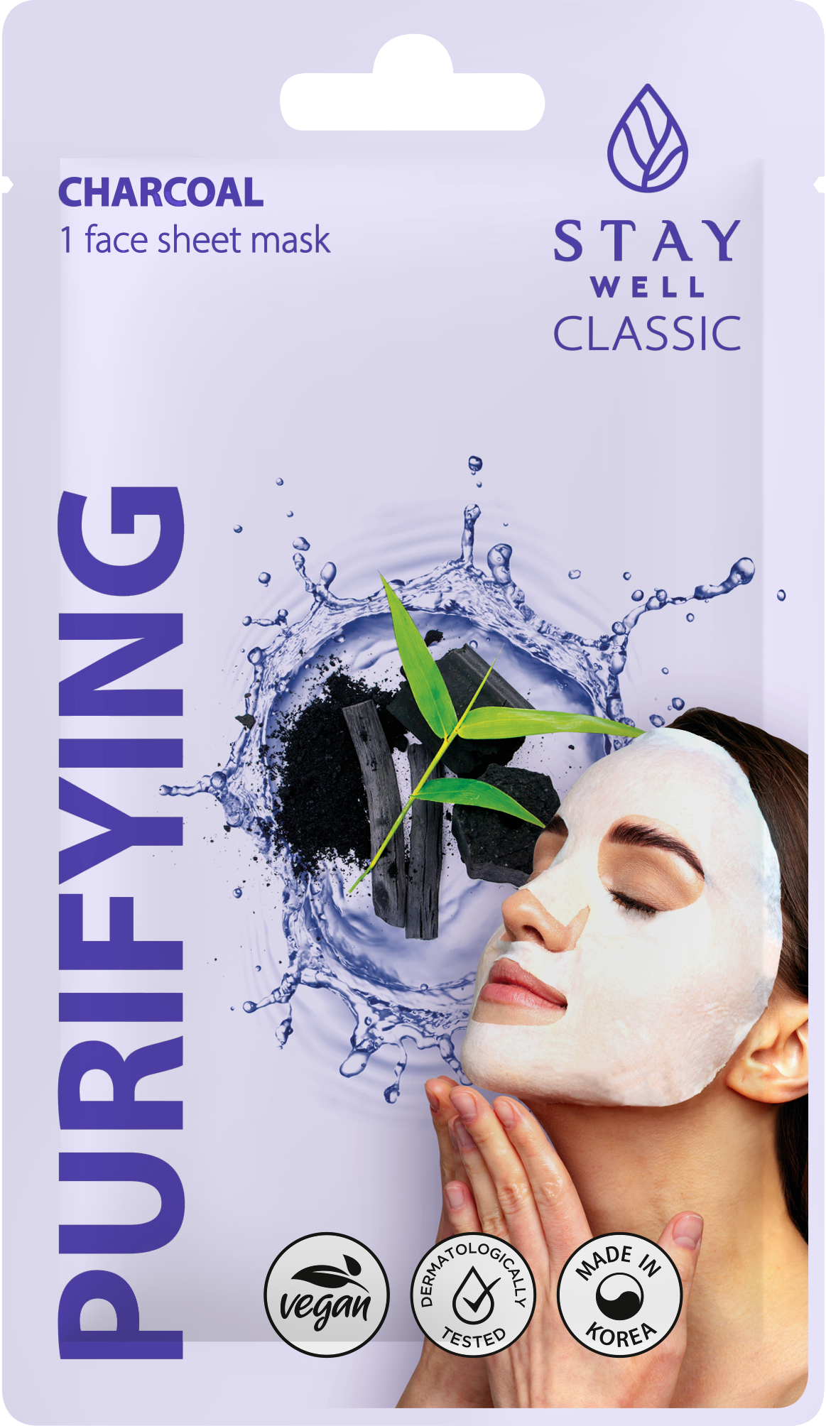 STAY Well Classic CHARCOAL Purifying Шийт маска за лице с Въглен, 22гр