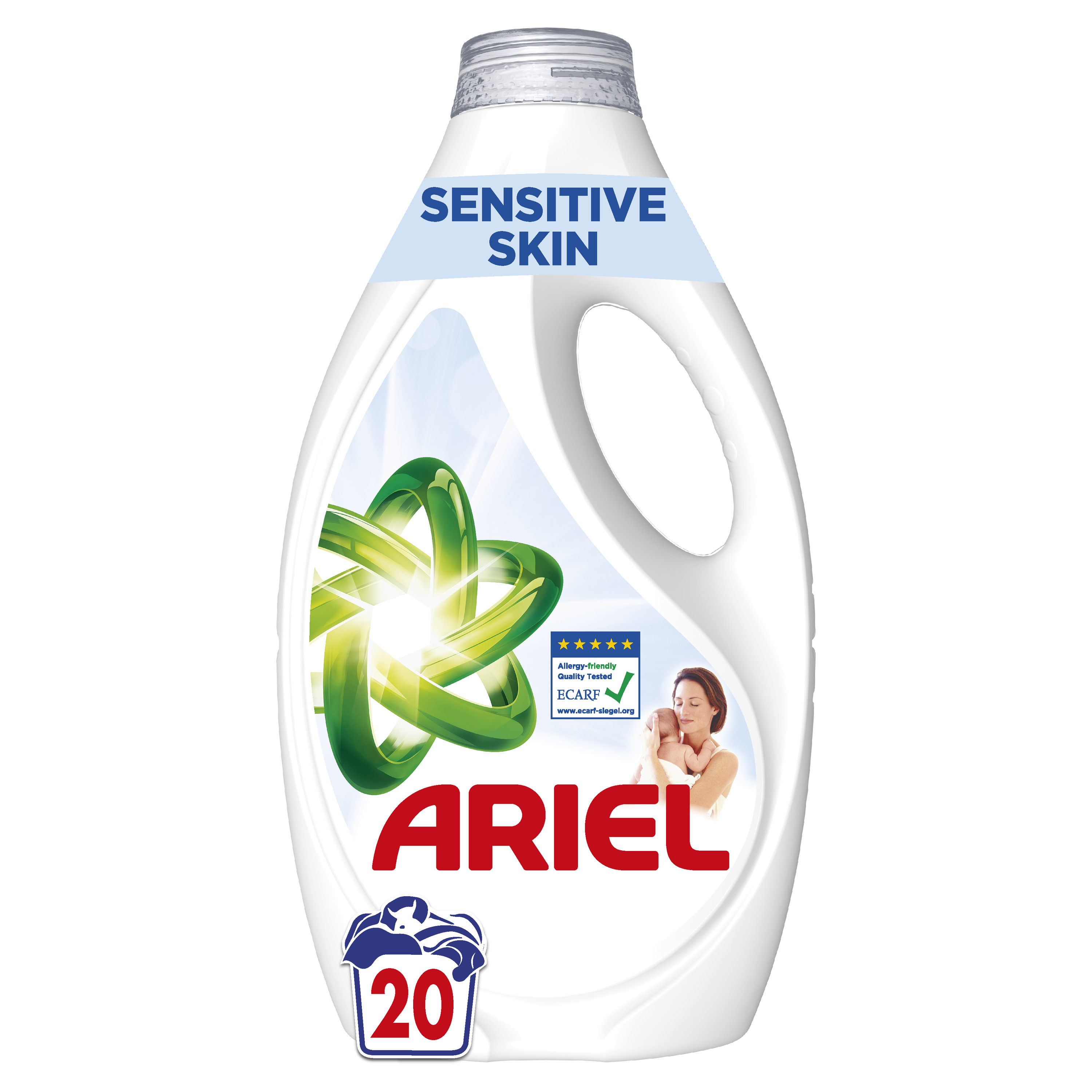 ARIEL Sensitive Skin Течен перилен препарат, 20 пранета