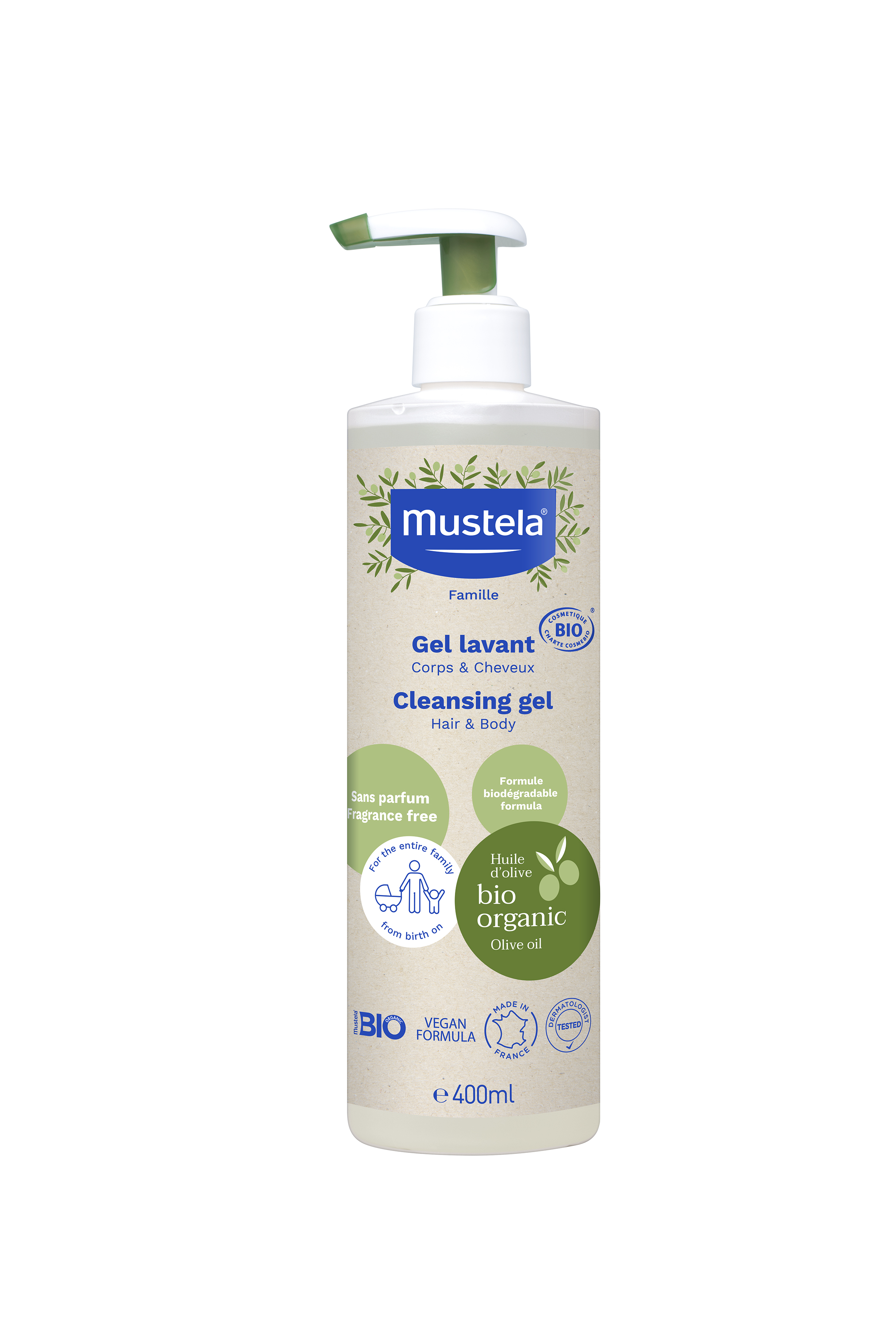 MUSTELA ORGANIC Измиващ гел, 400мл