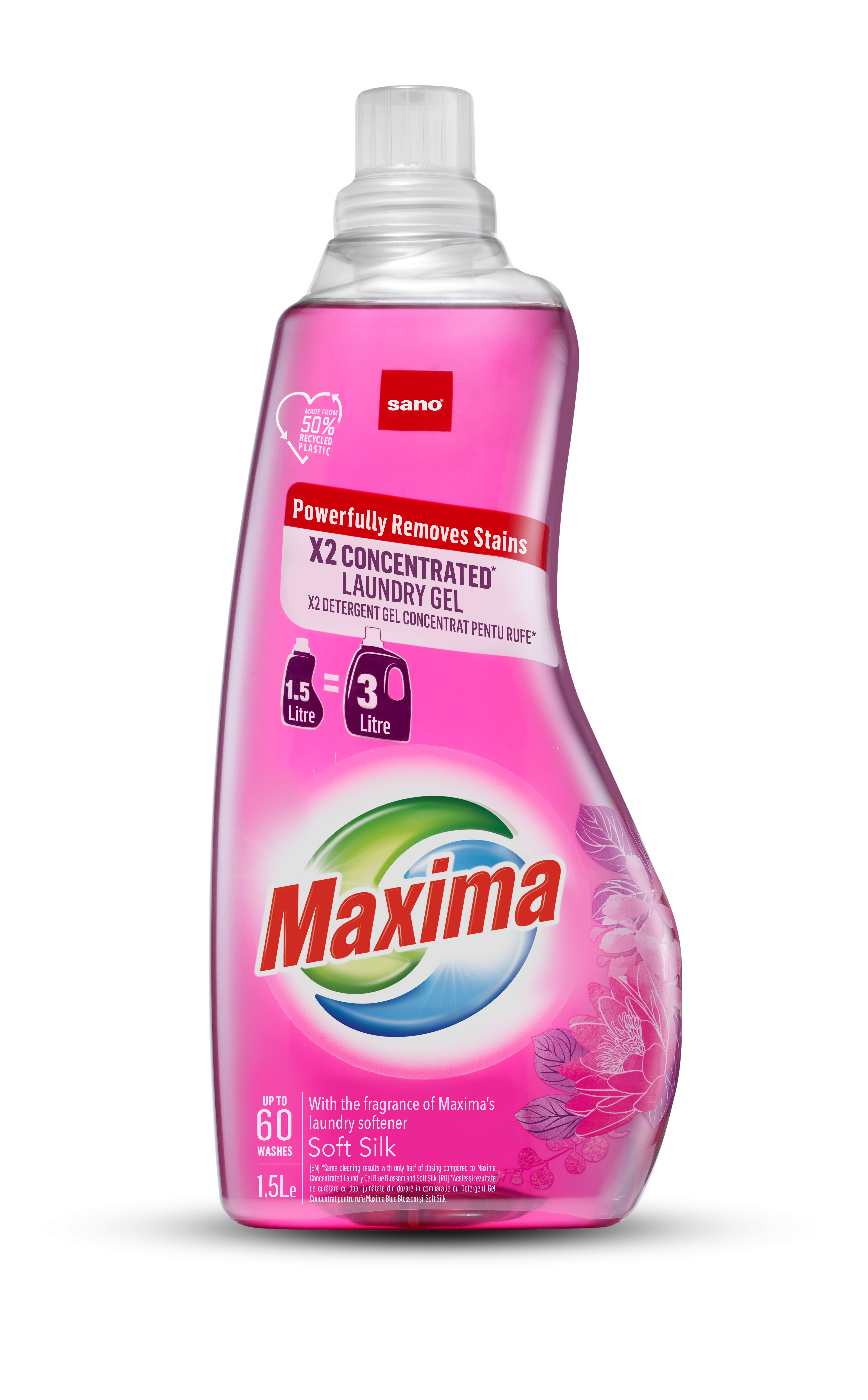 SANO Maxima Soft Silk Концентриран гел за пране, 60 пранета