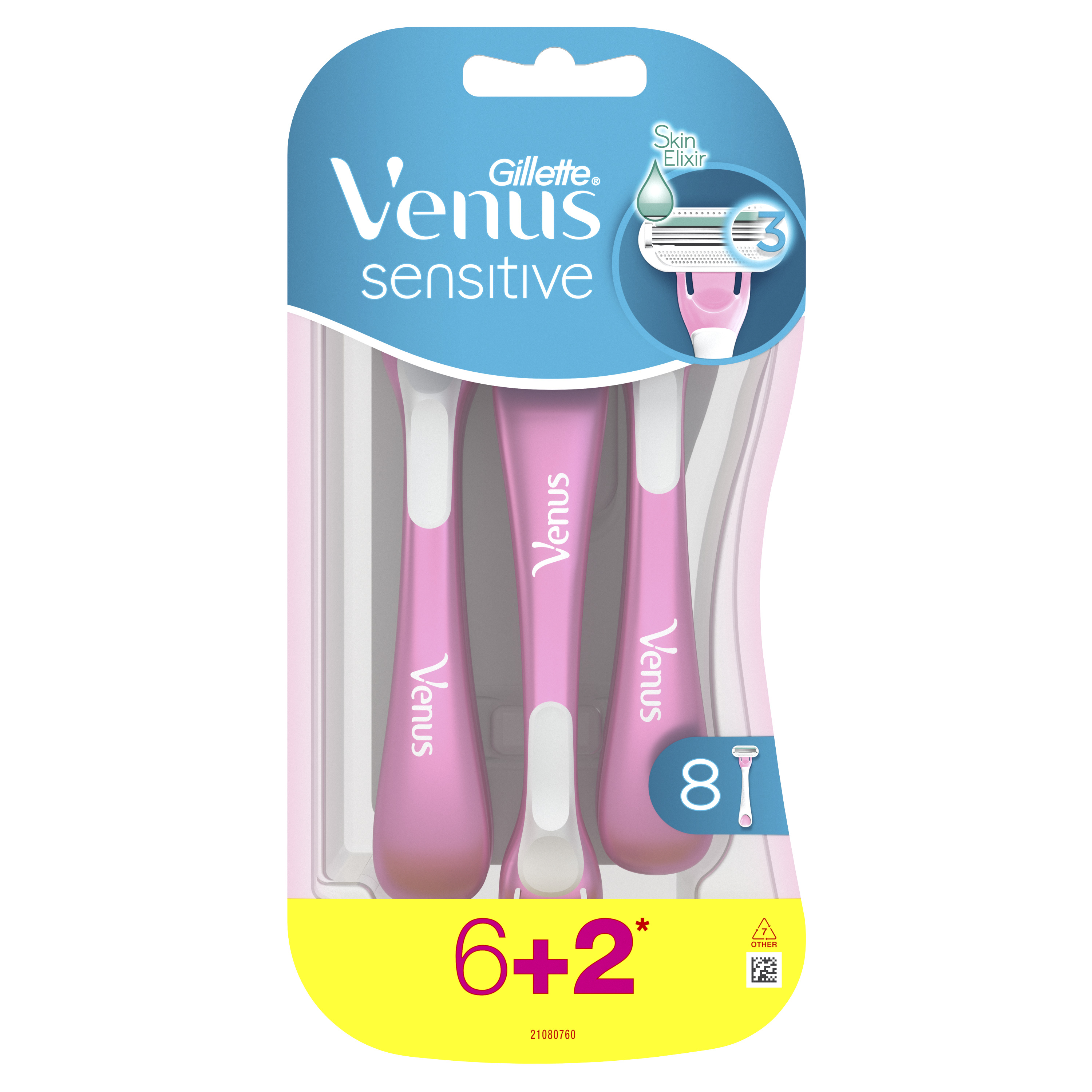 GILETTE VENUS Еднократна самобръсначка Sensitivе, 6+2 бр.