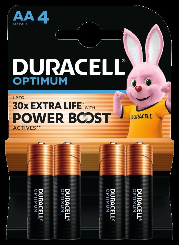 DURACELL Optimum AA Батерия, 4 бр.