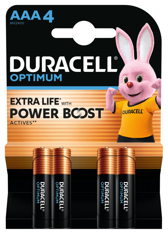 DURACELL  Optimum AAA Батерия, 4 бр