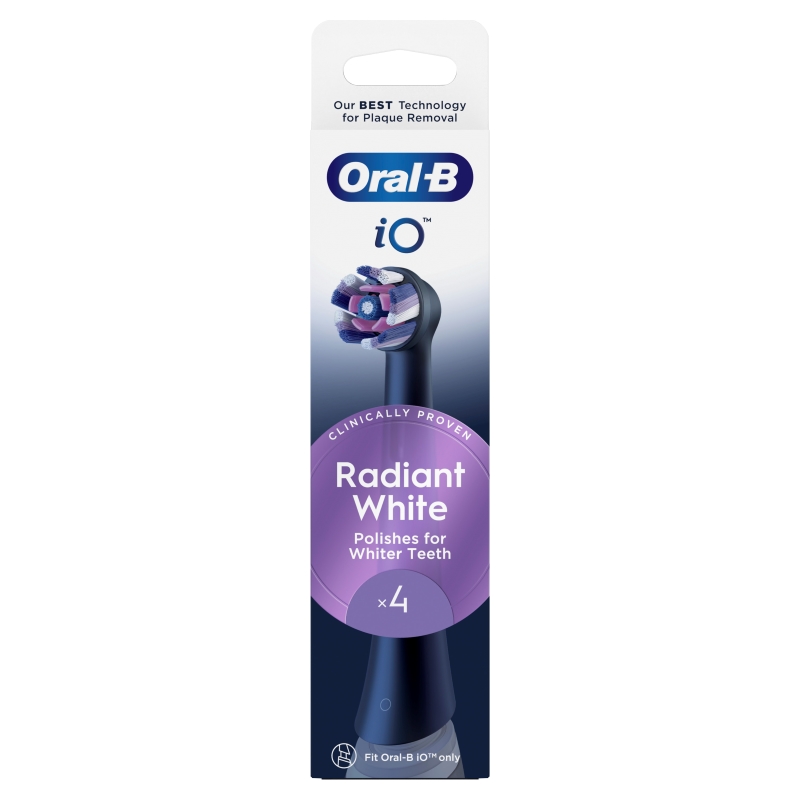 ORAL-B IO Radiant White Black, Резервни глави за четки  почистващи глави за избелване на зъбите,  4 бр.