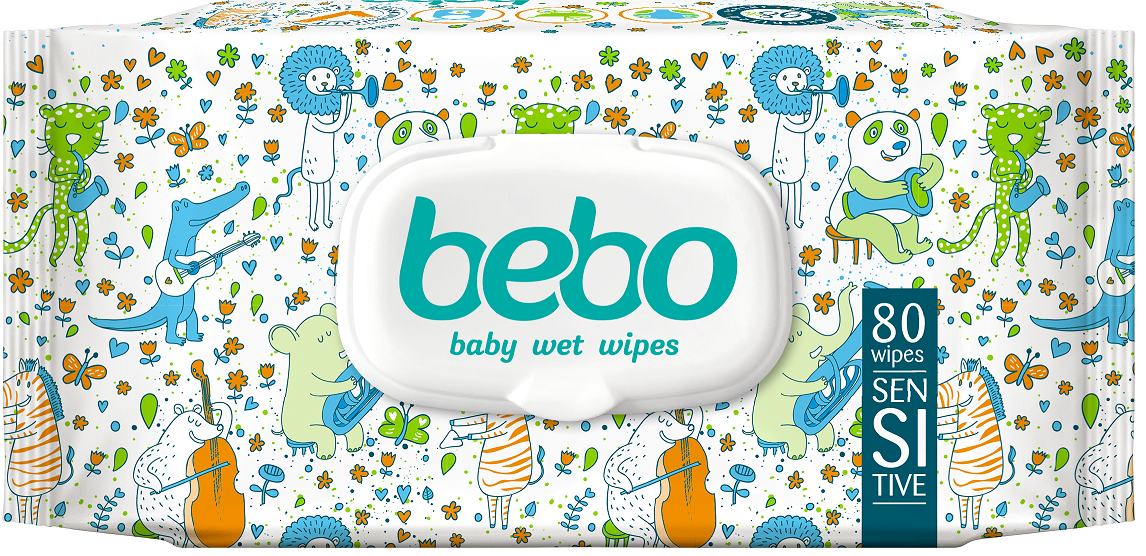 BEBO Влажни кърпички Sensitive, 80бр