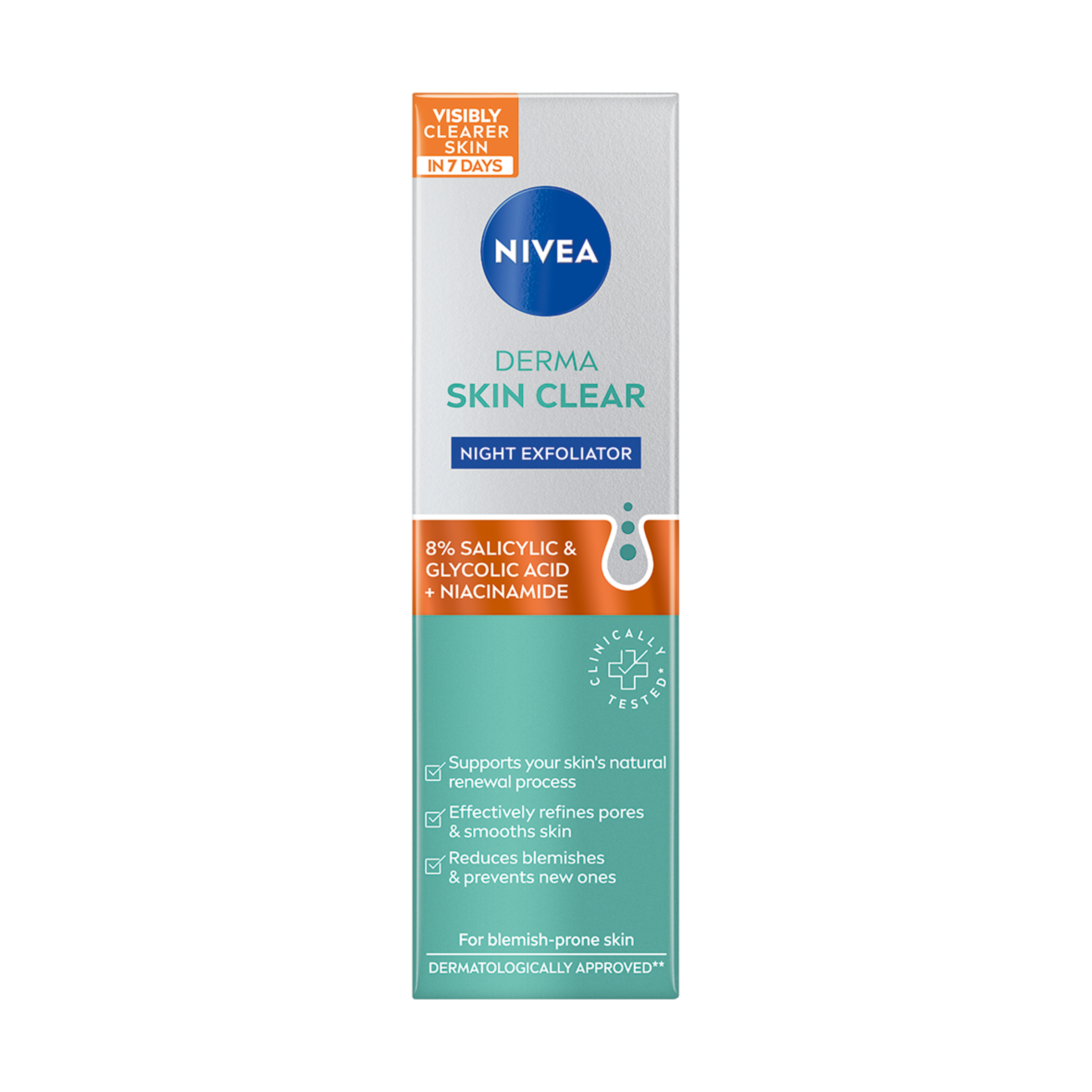 NIVEA DERMA SKIN CLEAR Нощен ексфолиант, 40 мл