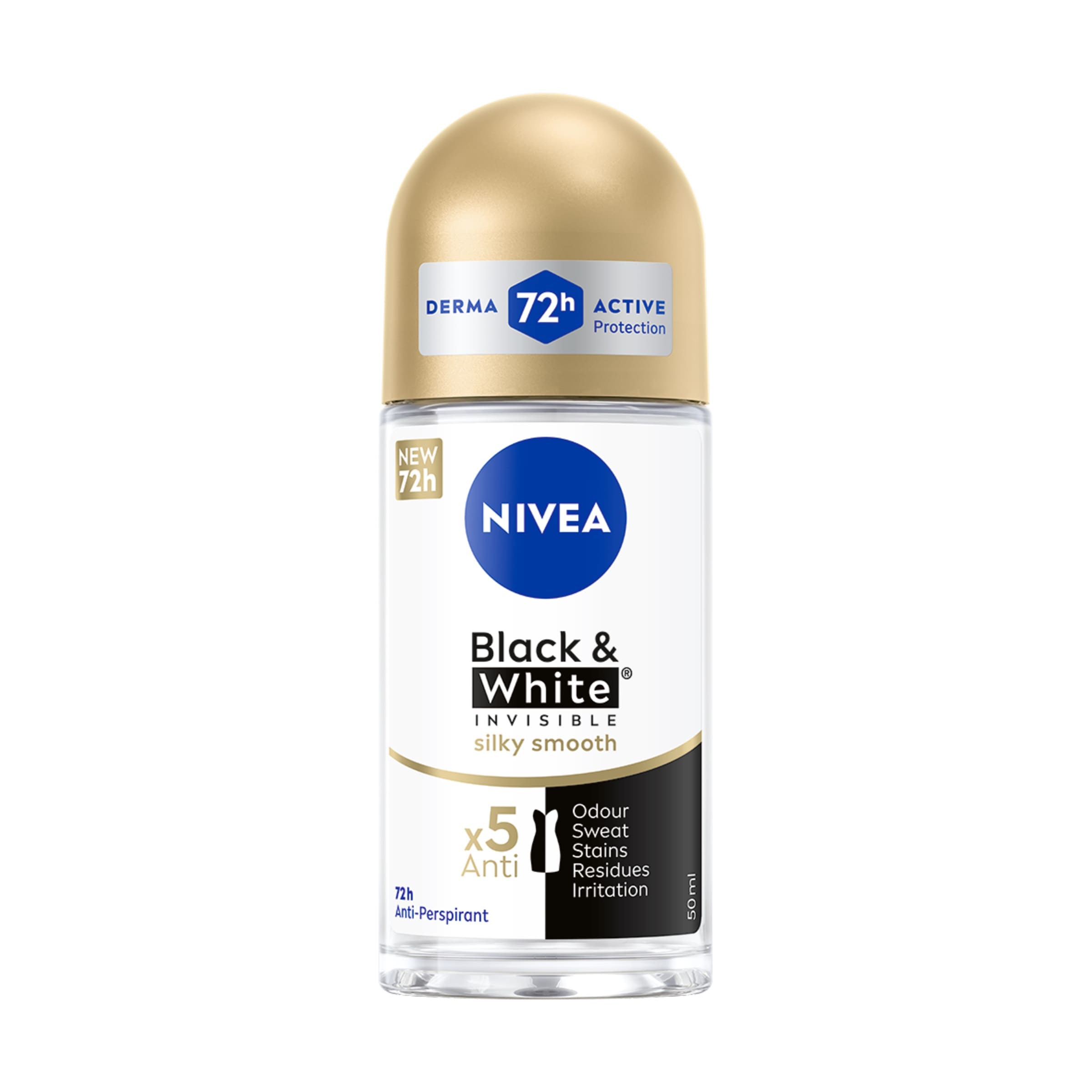 NIVEA INVISIBLE ON BLACK & WHITE SILKY SMOOTH Дамски рол он, 50 мл.