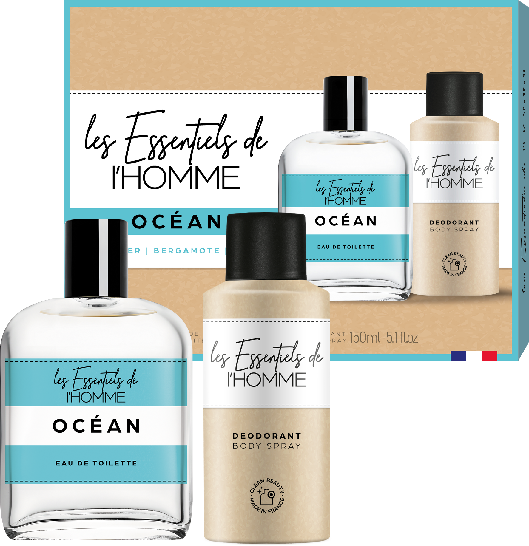LES ESSENTIELS DE I'HOMME OCEAN Подаръчен комплект ЕДТ+ДЕО'25