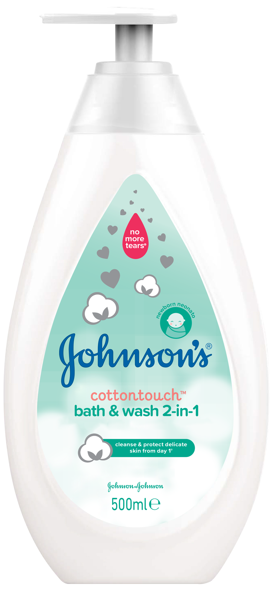 JOHNSON'S BABY COTTON TOUCH Шампоан за коса и тяло, 500 мл
