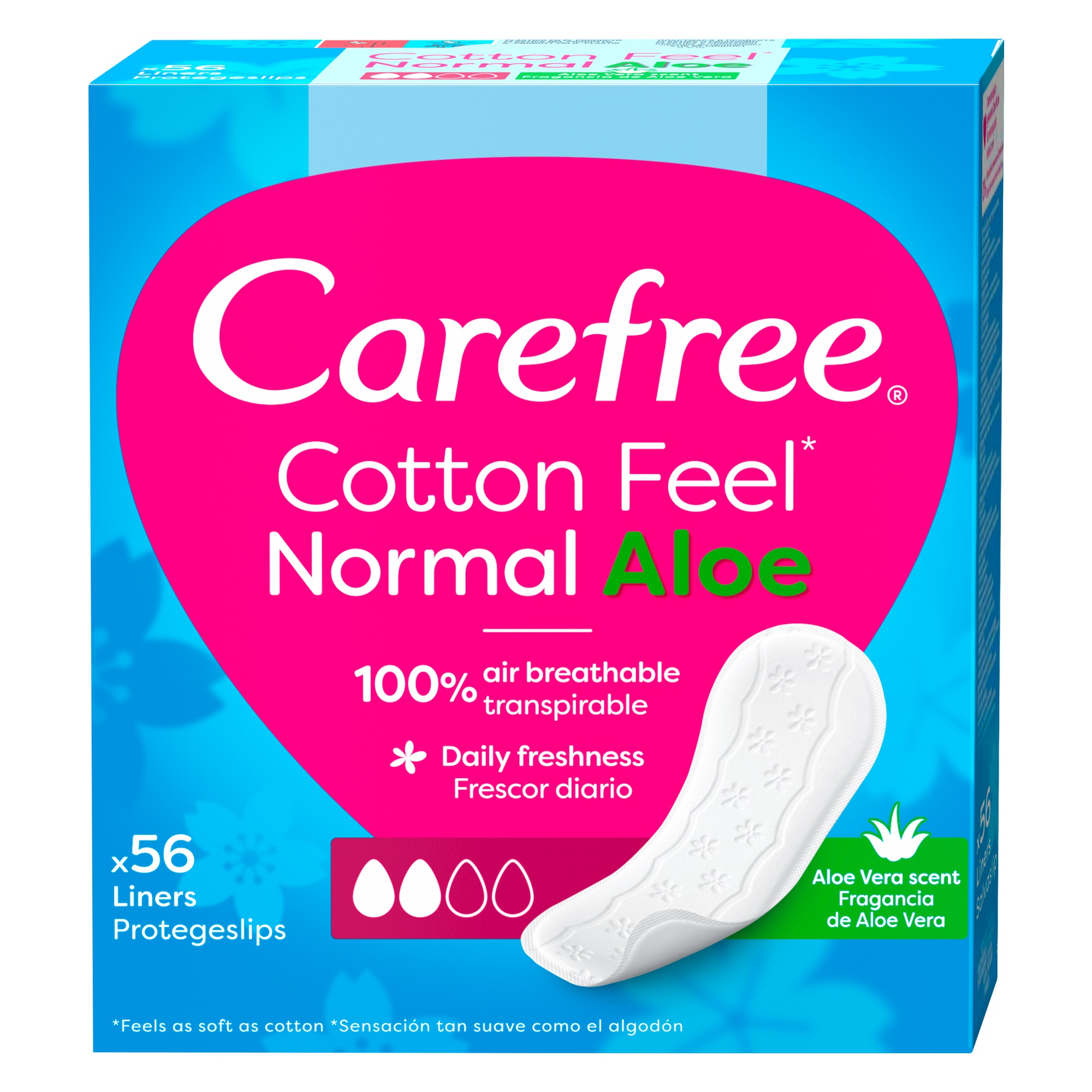 CAREFREE Ежедневни дамски превръзки aloe, 56 бр.