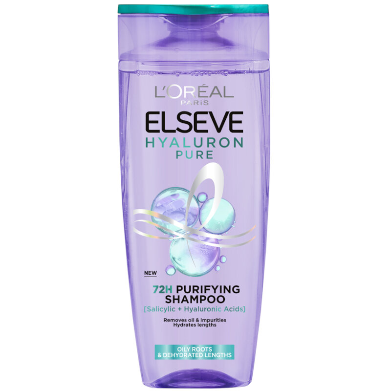 L’OREAL PARIS ELSEVE HYALURON PURE Шампоан за дехидратирана коса, която се омазнява бързо, 250мл