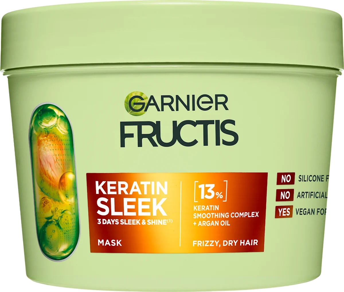 GARNIER FRUCTIS KERATIN SLEEK Маска за коса, 370мл.