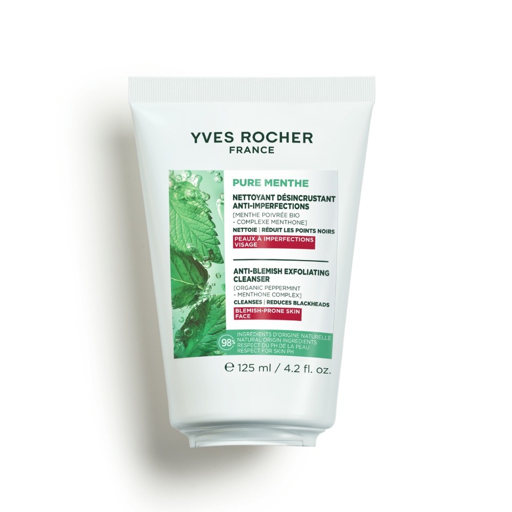YVES ROCHER PURE MENTHE Почистващ ексфолиант за черни точки, 125мл.