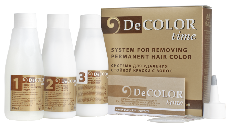 DECOLOR TIME SYSTEM FOR REMOVING PERMANENT HAIR COLOR Деколорант за коса, 3х110 мл.