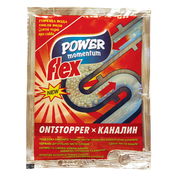 FLEX POWER MOMENTUM Препарата за отпушване на канали КАНАЛИН гореща вода, 60 гр.