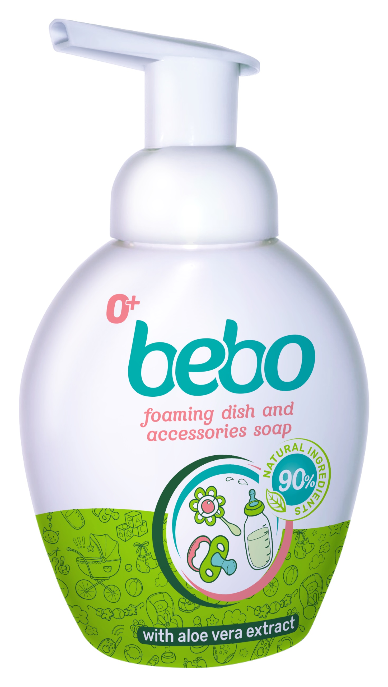 BEBO Пяна за съдове с алое вера 90% натурална , 300мл.