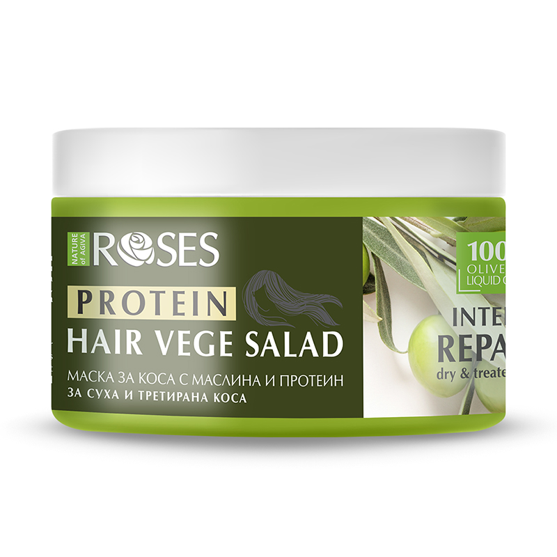 NATURE OF AGIVA PROTEIN VEGE SALAD Маска за коса с масло от маслина и протеини, 350 мл