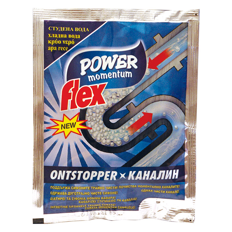 FLEX POWER MOMENTUM Препарата за отпушване на канали КАНАЛИН студена вода, 60 гр.