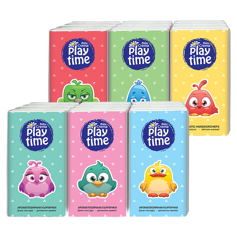 PLAY TIME Носни кърпички стек, 6 бр.