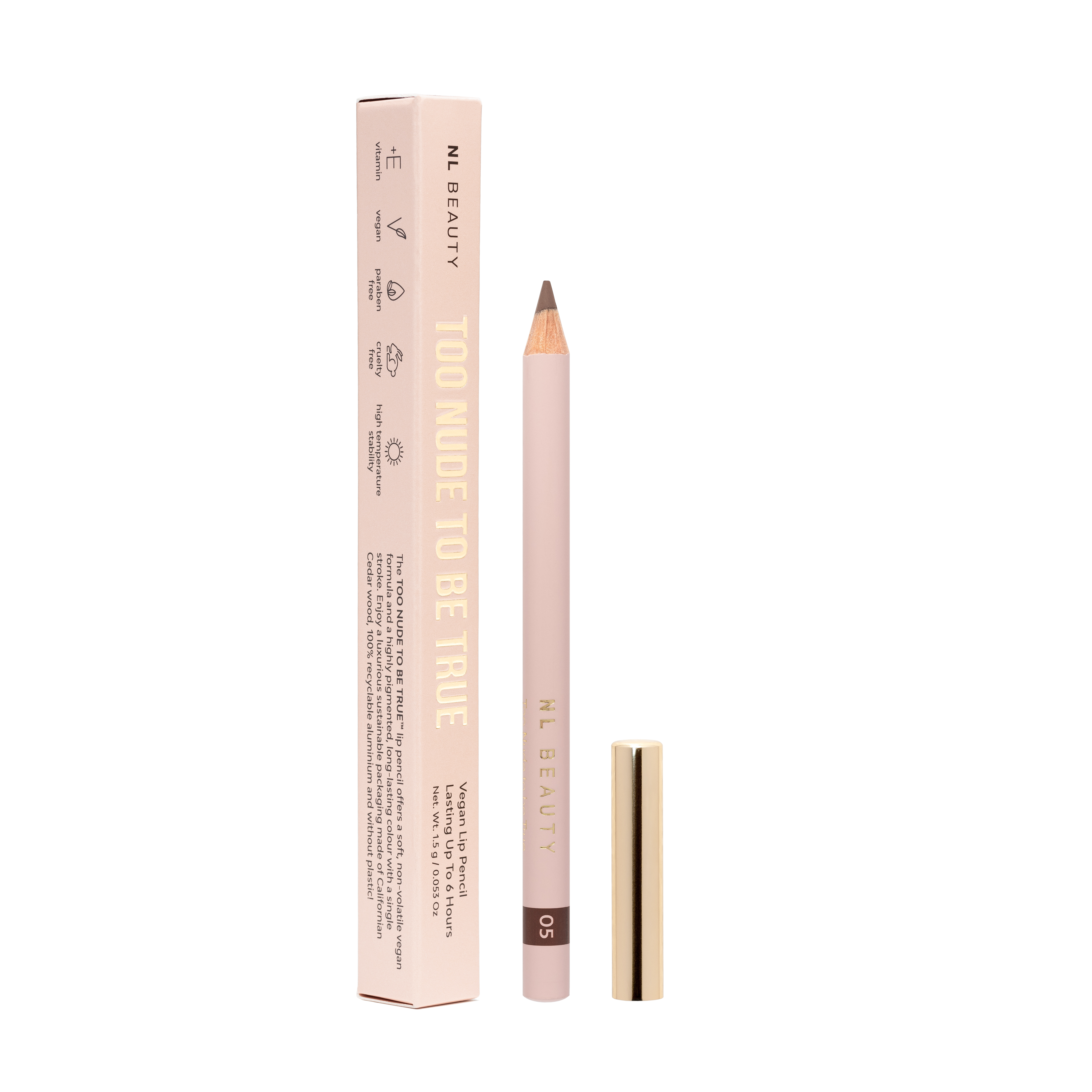 NL BEAUTY TOO NUDE TO BE TRUE Дълготраен Молив за устни обогатен с витамин Е, 05 THE NEW NUDE