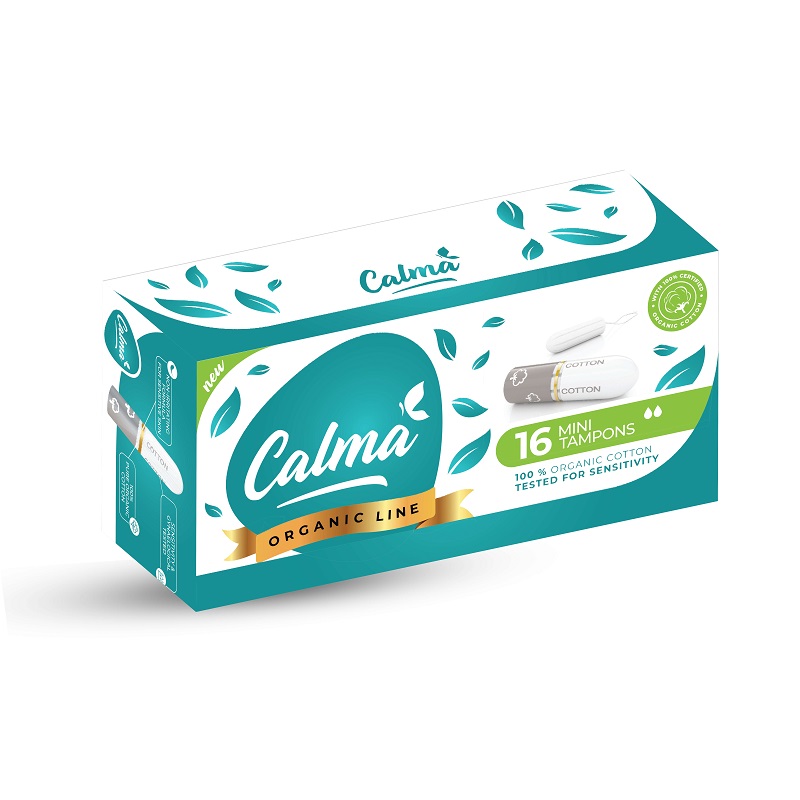  CALMA ORGANIC COTTON Дамски тампони мини, 16 бр.