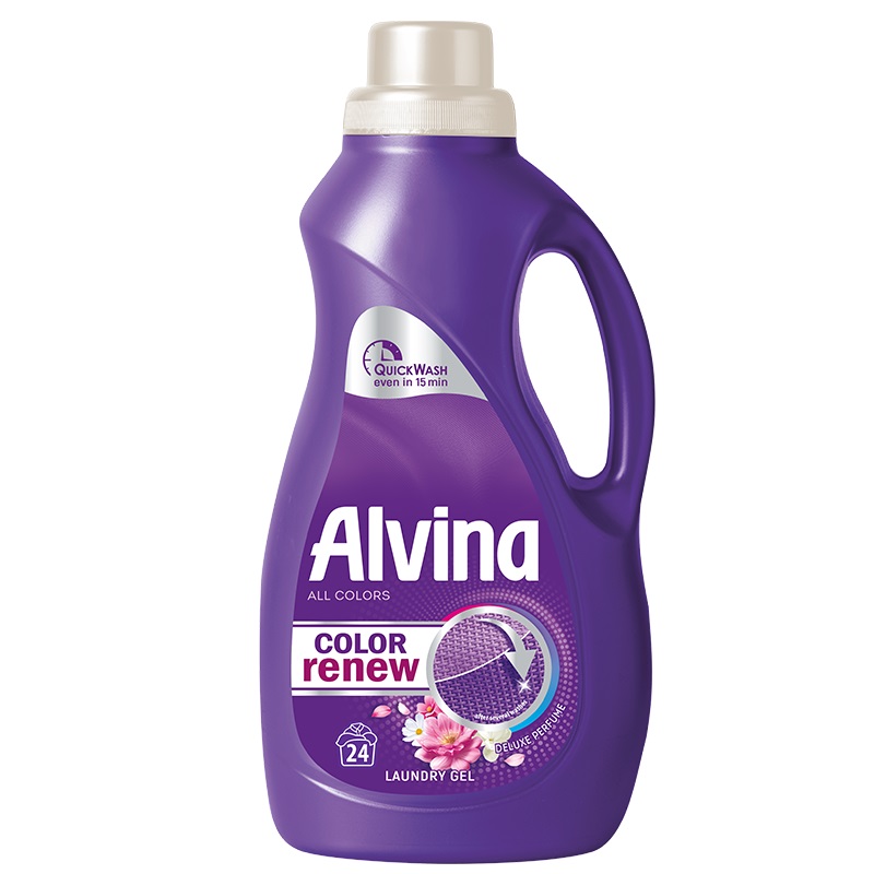 ALVINA COLOR DELUXE PERFUME Течен перилен препарат за цветни тъкани с парфюмен аромат, 24 пранета