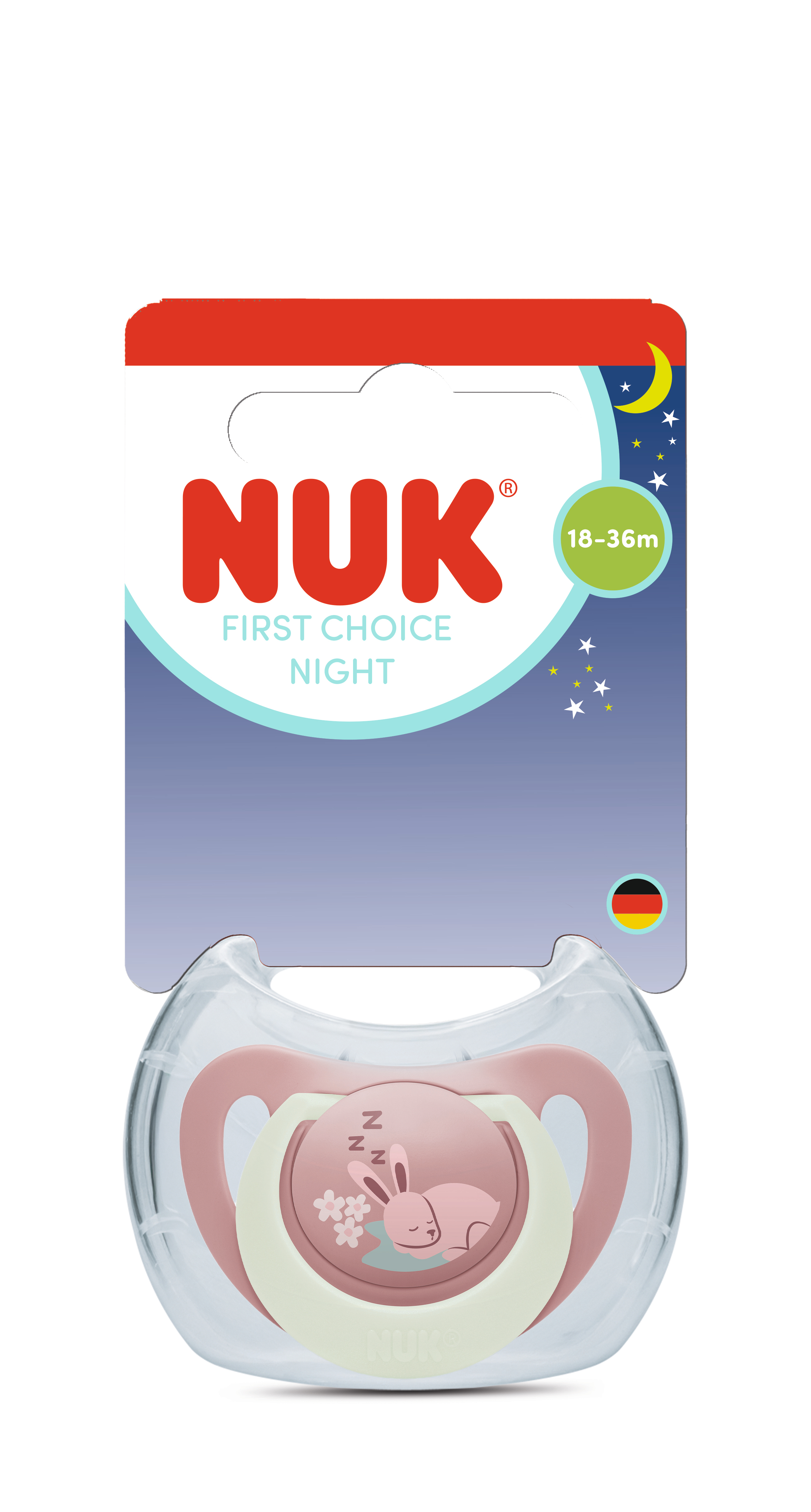 NUK FIRST CHOICE Силиконова залъгалка заек 18+м.