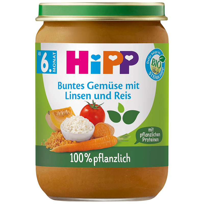 HIPP Био пюре микс зеленчуци с ориз  60501 190Г