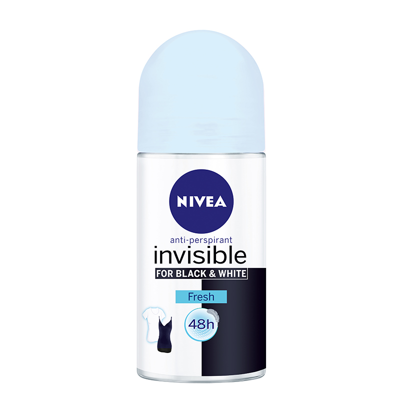 NIVEA INVISIBLE ON BLACK & WHITE FRESH Дамски рол он, 50 мл