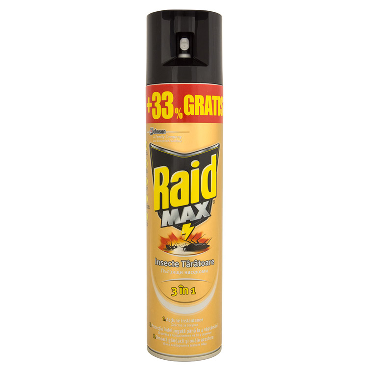RAID MAX Спрей против пълзящи насекоми, 400 мл.