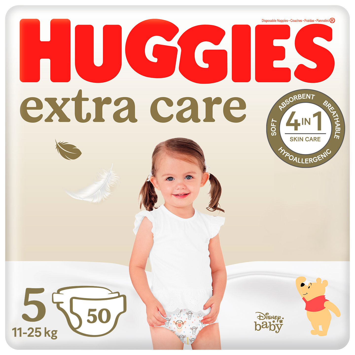 HUGGIES EXTRA CARE Пелени 5, 11-25хг., 50бр.
