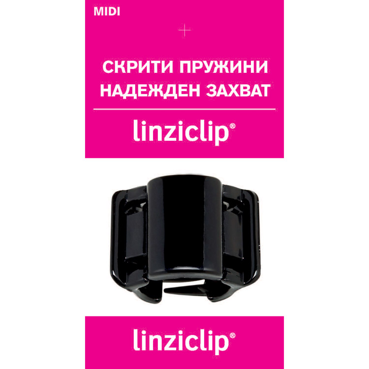LINZICLIP MIDI Черна Перла, средна, щипка за коса, 030443