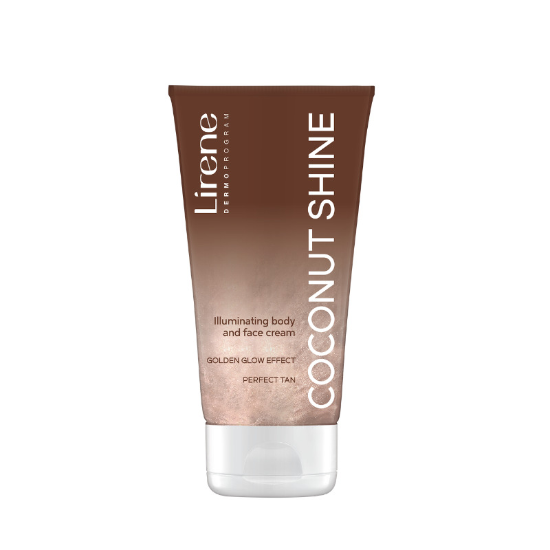 LIRENE PERFECT TANCOCONUT SHINE Крем за тяло и лице със светлоотразяващи частици, 150мл.