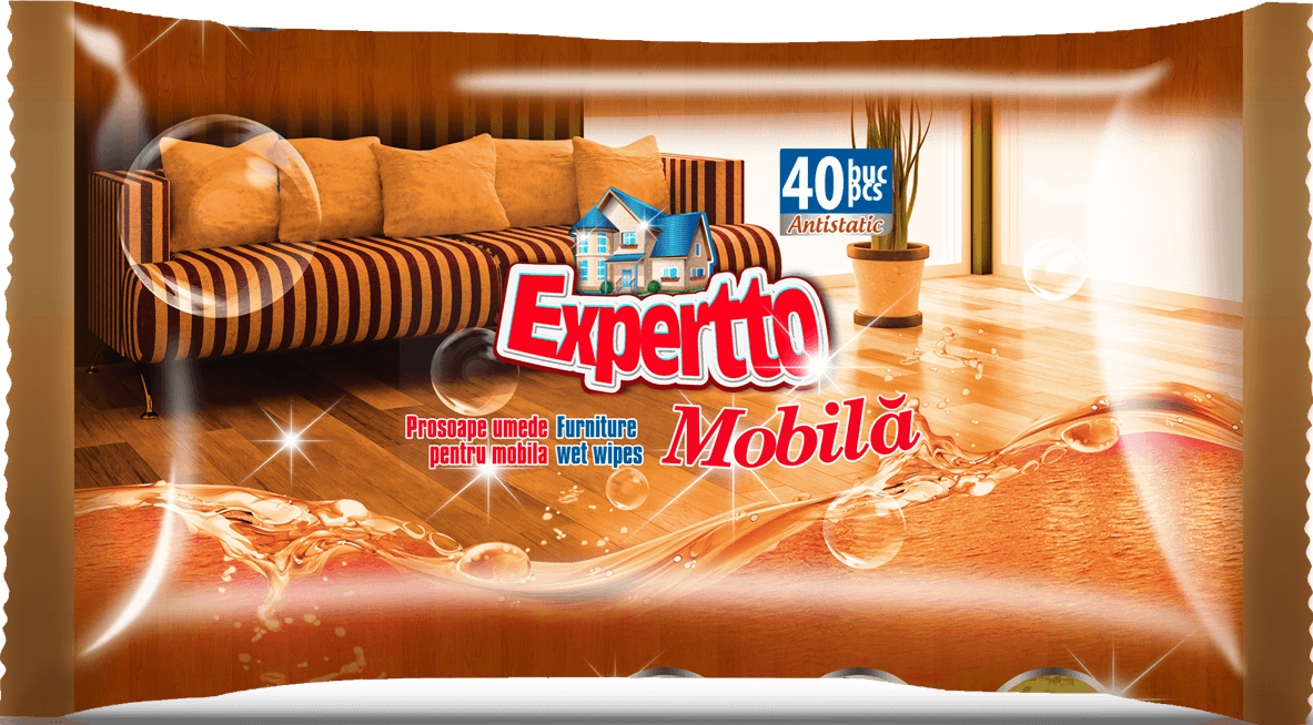EXPERTTO Мокри кърпи за почистване на мебели, 40бр.