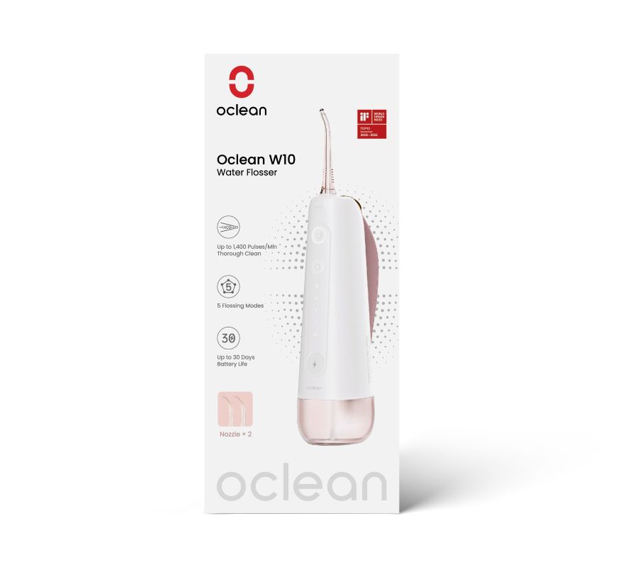 OCLEAN W10 Зъбен душ, 2бр, накрайника, 5 режима, 200мл., Розов