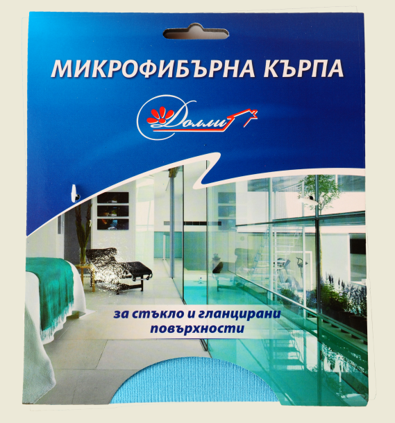 ДОЛЛИ Микрофибърна кърпа за стъкло, 30х30 см.