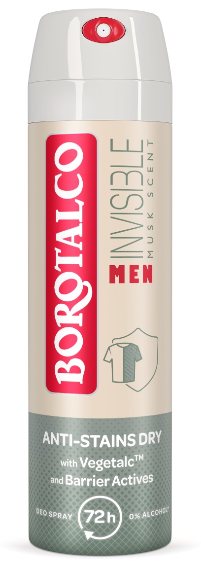 BOROTALCO MEN MUSK  Дезодорант спрей инвизибъл, 150 мл