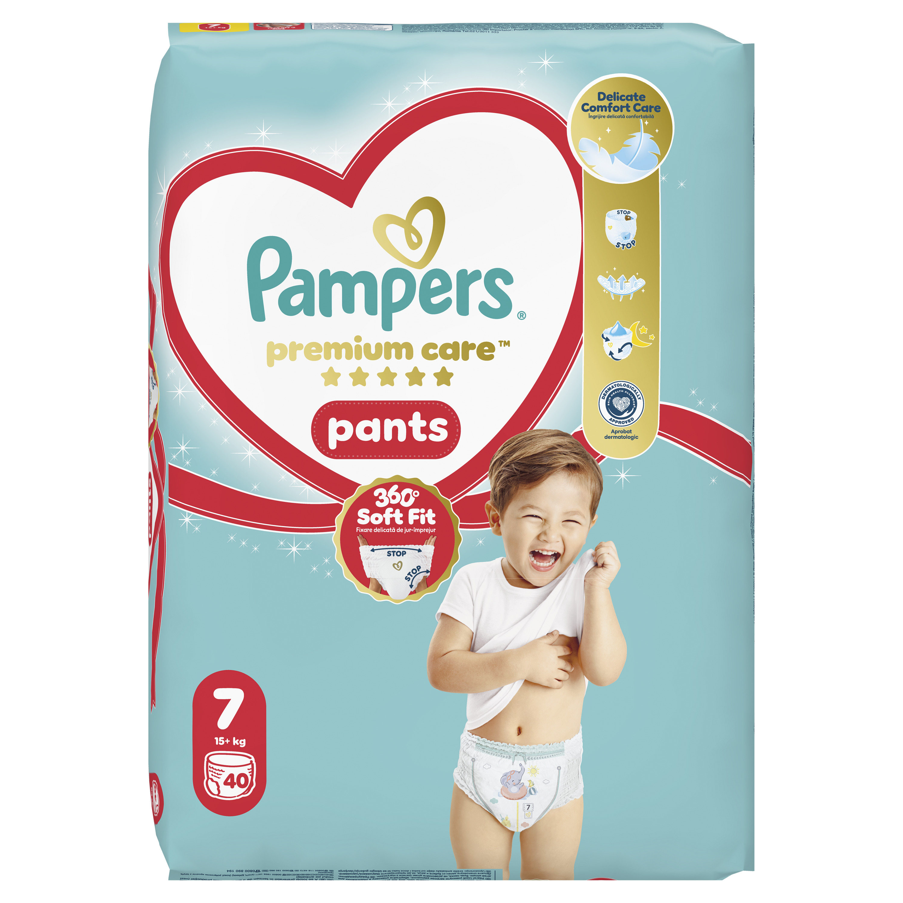 PAMPERS PREMIUM CARE S7 17+кг Гащички, 40бр.