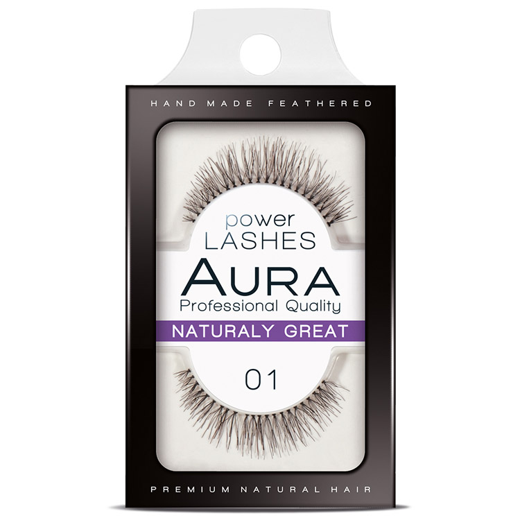 AURA POWER LASHES Изкуствени мигли 01 NATURALY GREAT