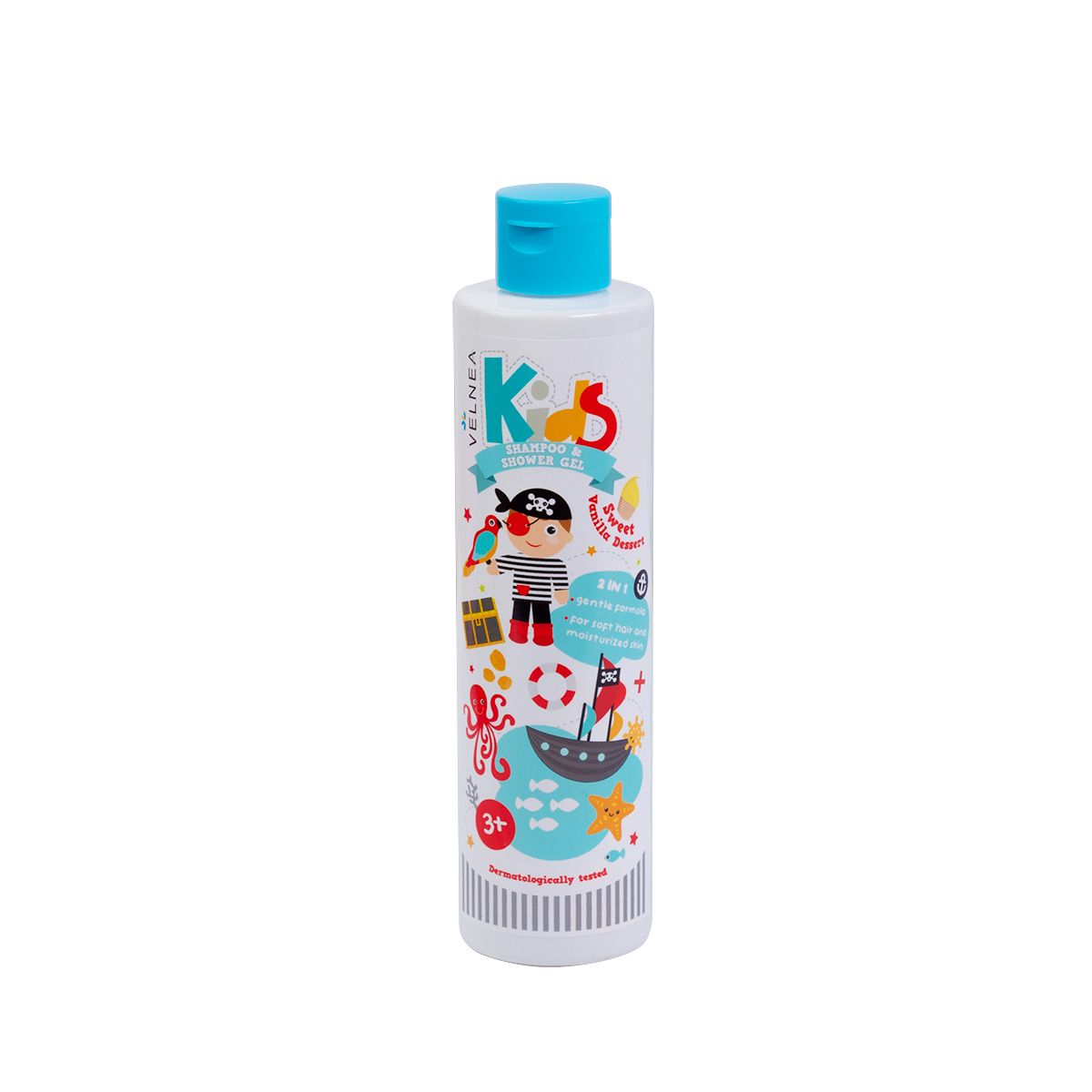 VELNEA KIDS 2в1 Шампоан и душ гел за момчета с ванилия, 250 мл