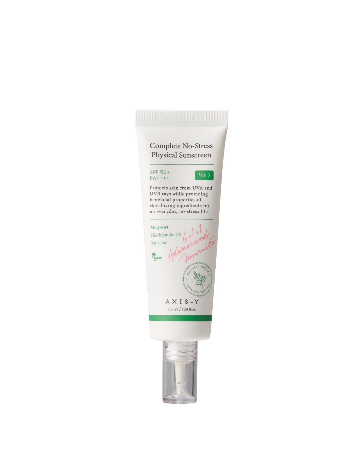 AXIS-Y COMPLETE NO-STRESS PHYSICAL SUNSCREEN V.3 50ml -  Слънцезащитен крем за лице