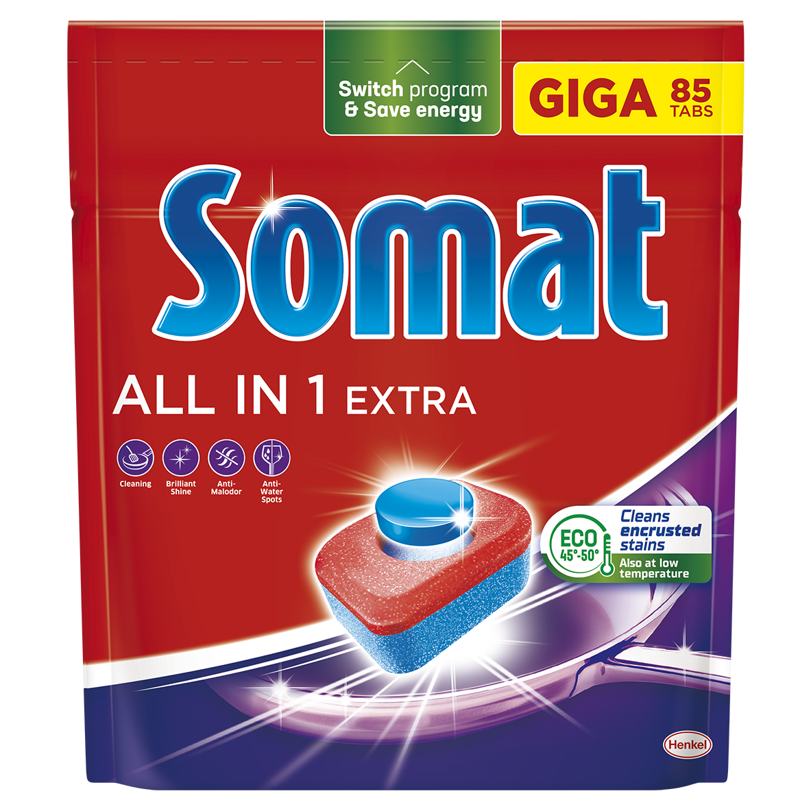 SOMAT AiO Extra Таблетки за съдомиялна, 85 бр.